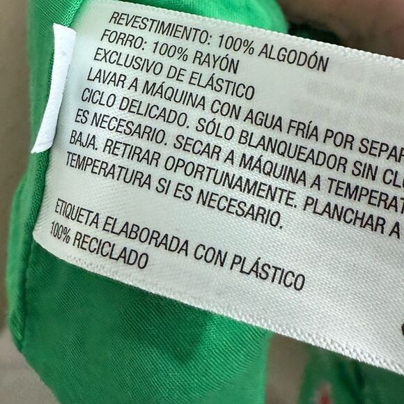 A New Day Green Floral Puff Sleeve Cut Out Bubble Dress Size Small - Picture 6 of 7